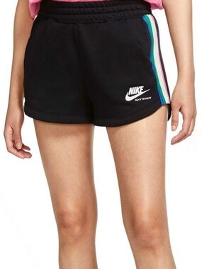 Nike Sportswear Women’s Heritage Fleece Shorts with Rainbow Side Stripes